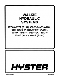 repair manual Hyster Class 3 For A498 (C6080XT2A) Electric Motor Hand Trucks PDF Manual