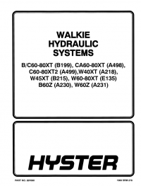 repair manual Hyster Class 3 For A218 (W40XT) Electric Motor Hand Trucks PDF Manual
