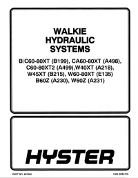 repair manual Hyster Class 3 For B215 (W45XT) Electric Motor Hand Trucks PDF Manual