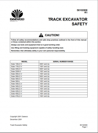 repair manual Daewoo Track Excavator Solar 300LC-V Shop Manual PDF