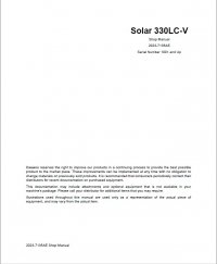 repair manual Daewoo Doosan Solar 330LC-V Track Excavator Shop Manual PDF