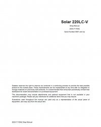 repair manual Daewoo Daios Doosan Solar Series Track Excavators Shop + Operation Maintenance Manuals PDF
