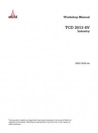 repair manual Deutz Engine Industry TCD 2013 4V Workshop Manual PDF