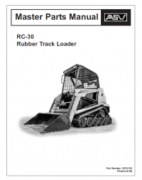 spare parts catalog ASV Rubber Track Loader RC-30 Service and Master Parts Manual PDF