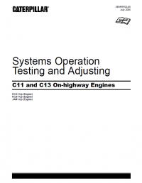 repair manual Caterpillar C-11, C-13 On-Highway Engines Systems Operation Testing & Adjusting Manual PDF