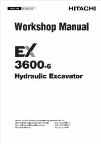 repair manual Hitachi Hydraulic Excavator EX3600-6 Workshop Manual PDF
