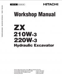 repair manual Hitachi Zaxis 210W-3 & 220W-3 Hydraulic Excavator Set of PDF Manuals