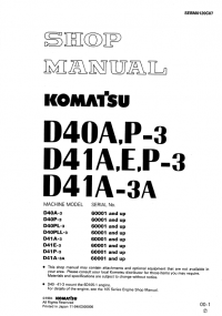 repair manual Komatsu Bulldozers D40 and D41 serie Set of Shop Manuals PDF