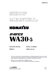 repair manual Komatsu Wheel Loader WA30-5 Shop Manual PDF
