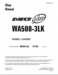 repair manual Komatsu Wheel Loader WA500-3LK Shop Manual PDF