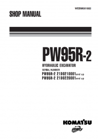 repair manual Komatsu Hydraulic Excavator PW95R-2 Shop Manual PDF