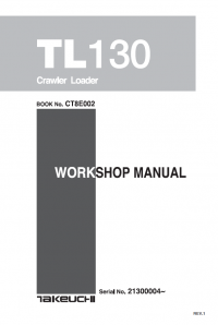 repair manual Takeuchi TL130 Crawler Loader Workshop Manual PDF