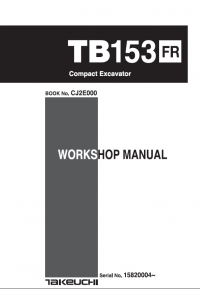 repair manual Takeuchi TB153FR Compact Excavator PDF Workshop Manual