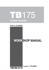 repair manual Takeuchi TB175FR Compact Excavator PDF Workshop Manual