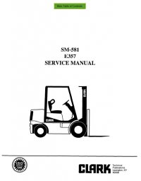 repair manual Clark E357 SM581 Service Manual PDF