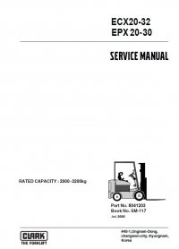repair manual Clark ECX20-32 & EPX20-30 SM717 Service Manual PDF