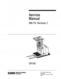 repair manual Clark OP15X SM714 Revision 1 Service Manual PDF