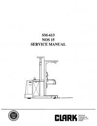repair manual Clark NOS15 SM613 Service Manual PDF
