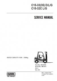 repair manual Clark C15-33(35) D/L/G C15-32C L/G SM661 Service Manual PDF