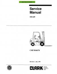 repair manual Clark CMP 50/60/70 SM649 Service Manual PDF