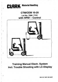 repair manual Clark CTM/CEM 10-20 with HPB1 - Control SM5167 Training Manual PDF