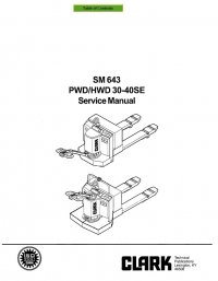 repair manual Clark PWD & HWD 30-40SE SM643 Service Manual PDF