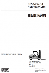 repair manual Clark SF50-75sD/L CMP50-75sD/L SM690 Service Manual PDF