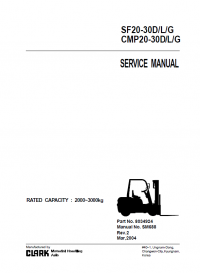 repair manual Clark SF20-30D/L/G CMP20-30D/L/G SM688 Service Manual PDF