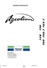 repair manual Deutz Agrotron 120-130-150-150.7-165.7 Instruction Book PDF