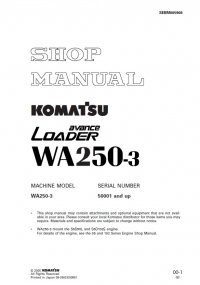 repair manual Komatsu WA250-3 Wheel Loader Shop Manual PDF