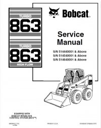 repair manual Bobcat 863 Turbo, 863 High Flow Turbo Skid Steer Loaders Service Manual PDF
