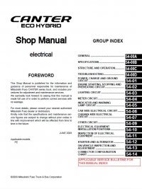 repair manual Mitsubishi FUSO Canter Eco Hybrid Shop Manual PDF