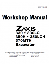 repair manual Hitachi Zaxis 330 330LC 350H 350LCH 370MTH Excavator Workshop + Technical Manuals PDF
