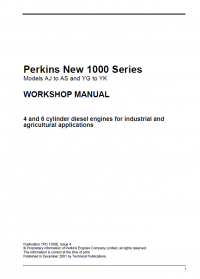 repair manual Perkins New 1000 Series And 1104 Series Workshop Manuals PDF