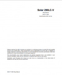 repair manual Daewoo Solar 290LC-V Track Excavator Shop Manual PDF