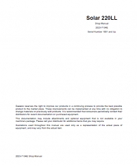 repair manual Daios Doosan Track Excavator Solar 220LL-V Shop Manual PDF
