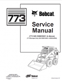repair manual Bobcat 773 Loader Service Manual PDF