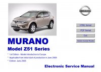 repair manual Nissan Murano Model Z51 Series Service Manual