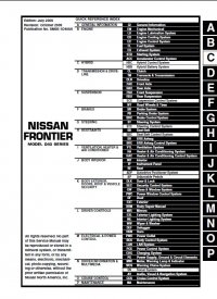 repair manual Nissan Frontier Model D40 Series Service Manual PDF