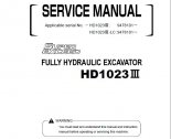 repair manual Kato HD1023 III Fully Hydraulic Excavator Service Manual PDF