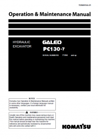 repair manual Komatsu Hydraulic Excavator PC130-7 PDF Set of Manuals