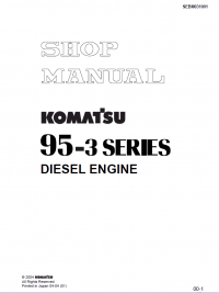 repair manual Komatsu Diesel Engine 95-3 series Shop Manual