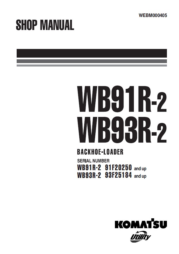 Komatsu Backhoe Loader Shop Manual PDF Download catalogues wiring diagrams 