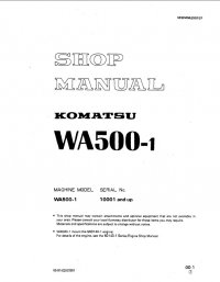 repair manual Komatsu WA500-1 Wheel Loader Shop Manuals PDF