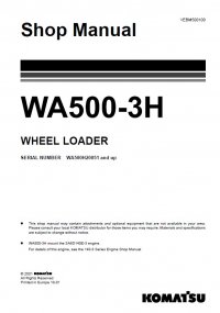 repair manual Komatsu WA500-3H Wheel Loader Shop Manual PDF