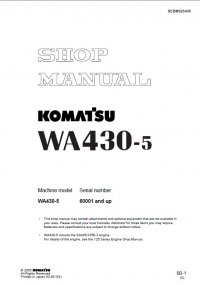 repair manual Komatsu WA430-5 Wheel Loader Shop Manual PDF
