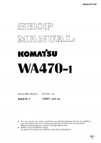 repair manual Komatsu WA470-1 Wheel Loader Shop Manual PDF