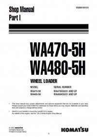 repair manual Komatsu WA470-5H & WA480-5H Wheel Loaders Shop Manual Parts I PDF