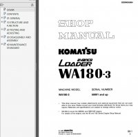 repair manual Komatsu WA180-3 & WA180-3 (EU) Wheel Loaders Shop Manuals PDF