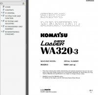 repair manual Komatsu WA320-3 WA320-5 WA320-5H Wheel Loaders Shop Manuals PDF